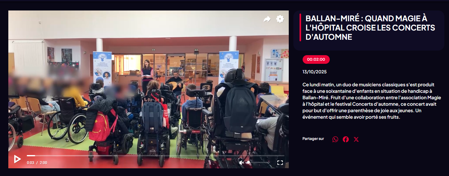 Reportage de Val de Loire TV - Concert à l'IEM de Ballan-Miré